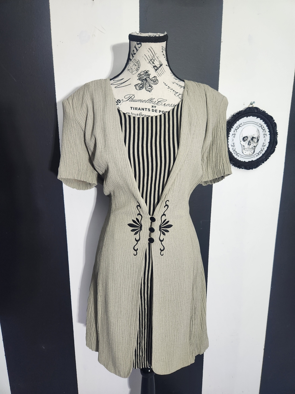 D&Co. Olive Green Mini Dress - Size 14